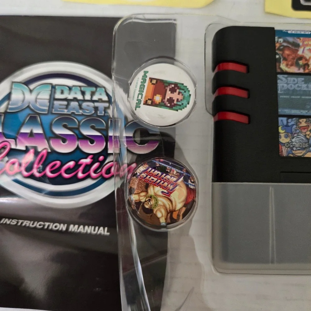 Retro Bit Data East Classic Collection SNES Cartridge CIB Pins Stickers Manual